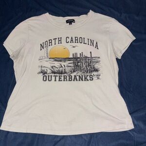 Dry Goods White Crop Top with Graphic Print